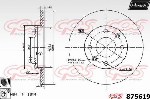 Maxtech 875619.6060 - Bremžu diski ps1.lv