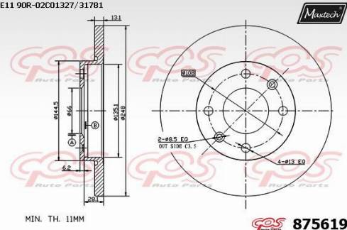 Maxtech 875619.0000 - Bremžu diski ps1.lv