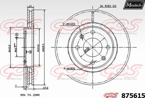 Maxtech 875615.0000 - Bremžu diski ps1.lv