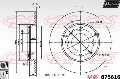 Maxtech 875616.6060 - Bremžu diski ps1.lv