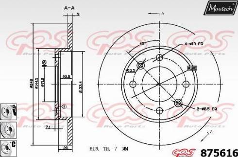 Maxtech 875616.6880 - Bremžu diski ps1.lv