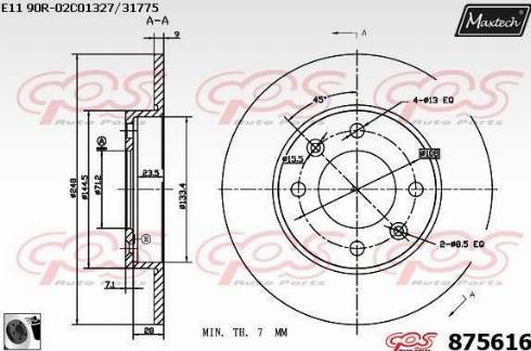 Maxtech 875616.0060 - Bremžu diski ps1.lv