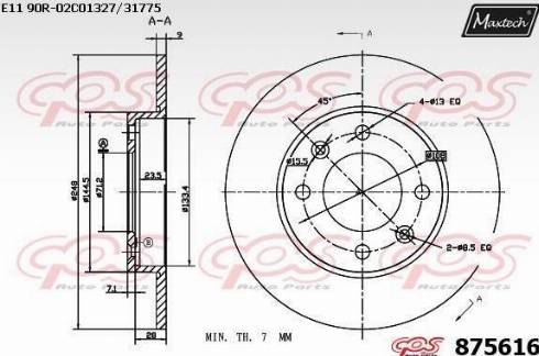 Maxtech 875616.0000 - Bremžu diski ps1.lv