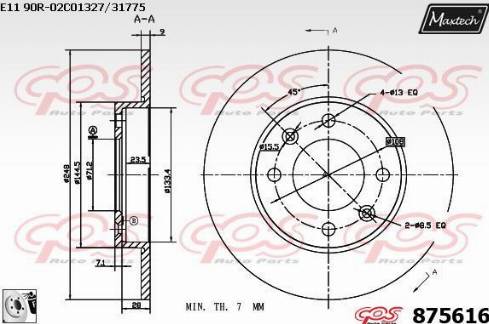 Maxtech 875616.0080 - Bremžu diski ps1.lv