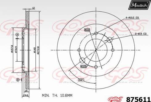 Maxtech 875611.0000 - Bremžu diski ps1.lv