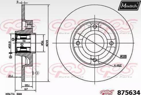 Maxtech 875634.0005 - Bremžu diski ps1.lv