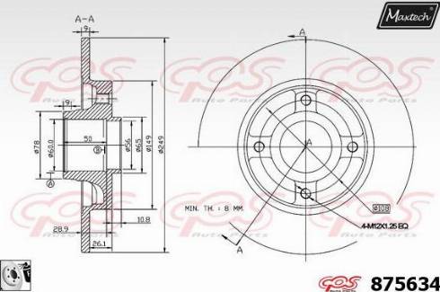 Maxtech 875634.0085 - Bremžu diski ps1.lv