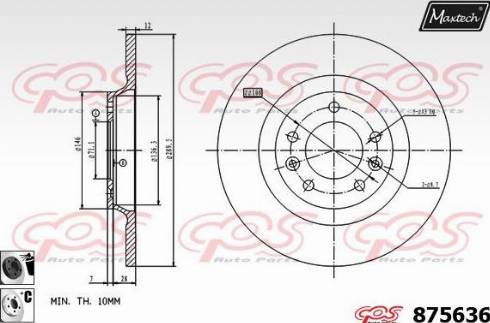 Maxtech 875636.6060 - Bremžu diski ps1.lv