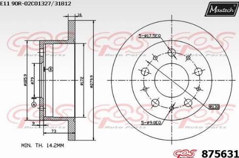 Maxtech 875631.0000 - Bremžu diski ps1.lv