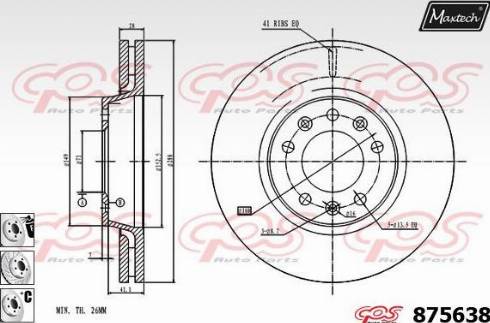 Maxtech 875638.6980 - Bremžu diski ps1.lv