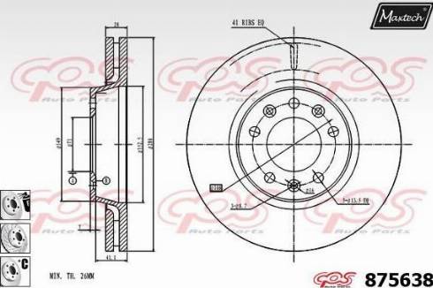 Maxtech 875638.6880 - Bremžu diski ps1.lv