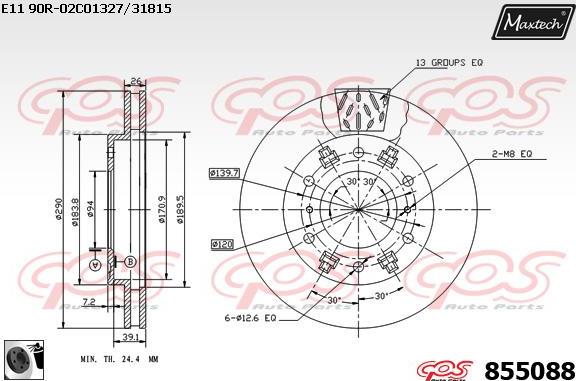 Maxtech 875629 - Bremžu diski ps1.lv