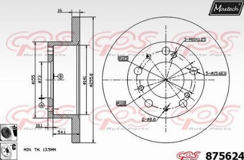 Maxtech 875624.6060 - Bremžu diski ps1.lv