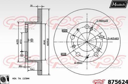 Maxtech 875624.0060 - Bremžu diski ps1.lv