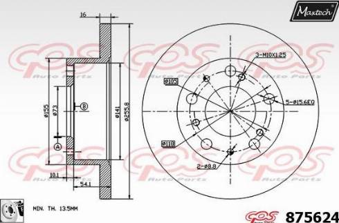 Maxtech 875624.0080 - Bremžu diski ps1.lv