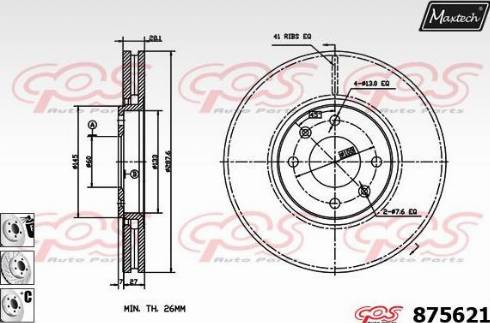 Maxtech 875621.6980 - Bremžu diski ps1.lv