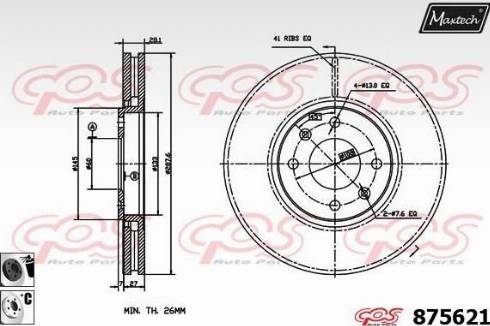 Maxtech 875621.6060 - Bremžu diski ps1.lv