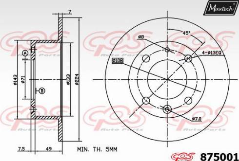 Maxtech 875001.0000 - Bremžu diski ps1.lv