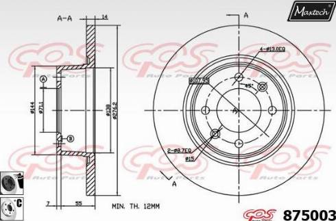 Maxtech 875003.6060 - Bremžu diski ps1.lv