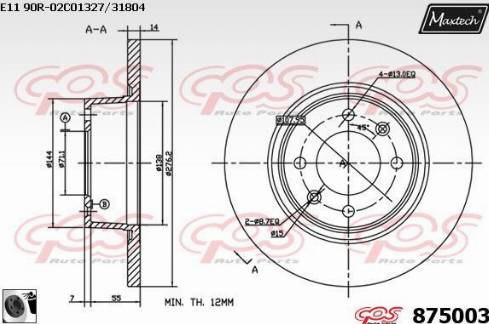 Maxtech 875003.0060 - Bremžu diski ps1.lv