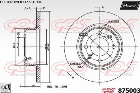 Maxtech 875003.0080 - Bremžu diski ps1.lv