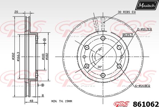 Maxtech 875013 - Bremžu diski ps1.lv