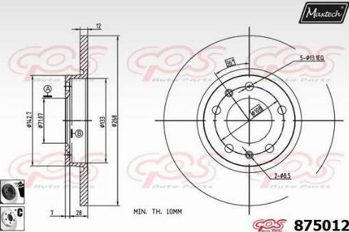 Maxtech 875012.6060 - Bremžu diski ps1.lv