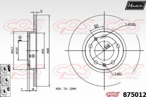 Maxtech 875012.6880 - Bremžu diski ps1.lv