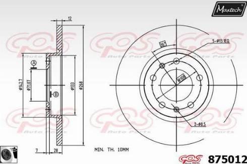 Maxtech 875012.0060 - Bremžu diski ps1.lv