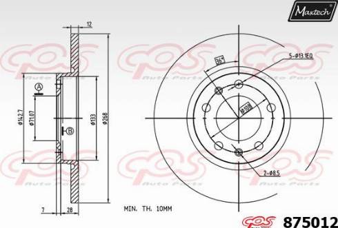 Maxtech 875012.0000 - Bremžu diski ps1.lv