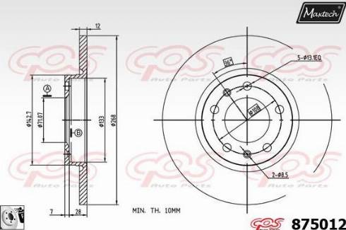 Maxtech 875012.0080 - Bremžu diski ps1.lv