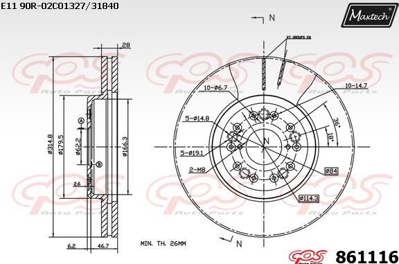 Maxtech 875012 - Bremžu diski ps1.lv