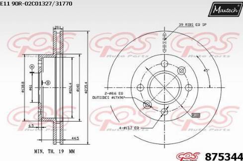 Maxtech 875344.0000 - Bremžu diski ps1.lv