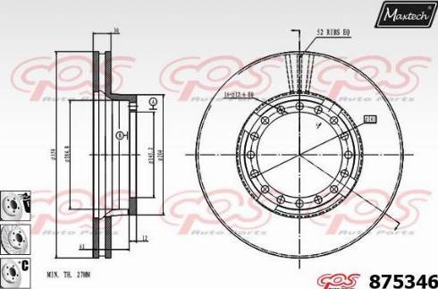 Maxtech 875346.6980 - Bremžu diski ps1.lv