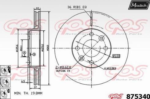 Maxtech 875340.6980 - Bremžu diski ps1.lv