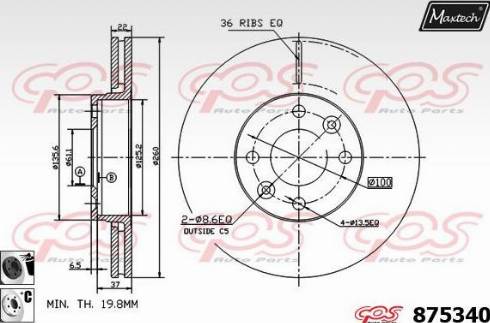 Maxtech 875340.6060 - Bremžu diski ps1.lv