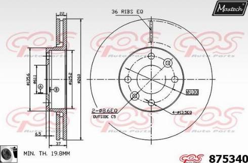 Maxtech 875340.0060 - Bremžu diski ps1.lv