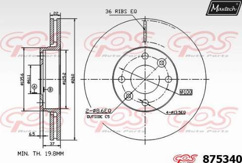 Maxtech 875340.0000 - Bremžu diski ps1.lv