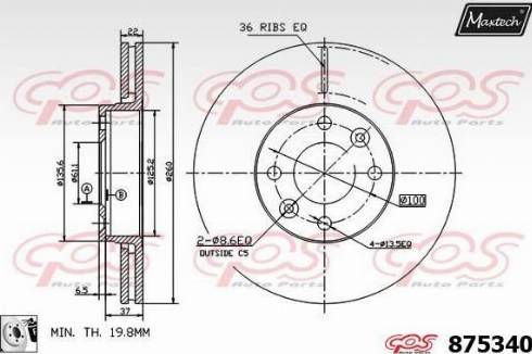 Maxtech 875340.0080 - Bremžu diski ps1.lv