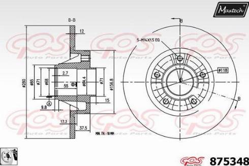 Maxtech 875348.0081 - Bremžu diski ps1.lv