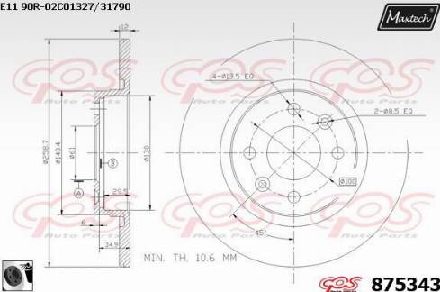 Maxtech 875343.0060 - Bremžu diski ps1.lv