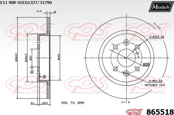 Maxtech 875343 - Bremžu diski ps1.lv