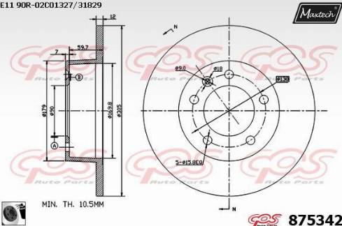 Maxtech 875342.0060 - Bremžu diski ps1.lv