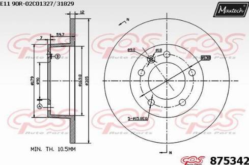 Maxtech 875342.0000 - Bremžu diski ps1.lv