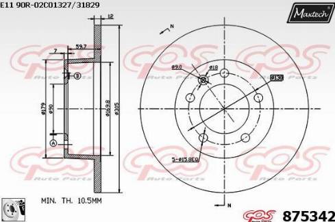 Maxtech 875342.0080 - Bremžu diski ps1.lv