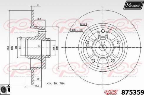 Maxtech 875359.0065 - Bremžu diski ps1.lv