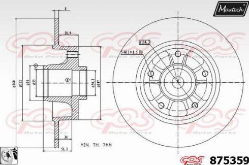 Maxtech 875359.0085 - Bremžu diski ps1.lv