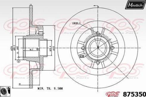 Maxtech 875350.0065 - Bremžu diski ps1.lv