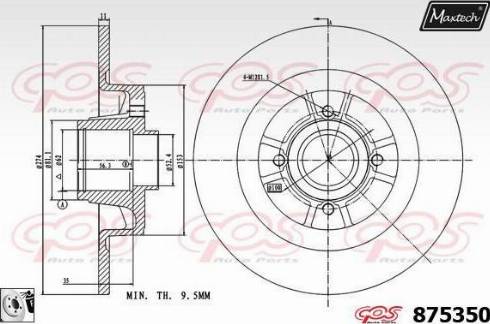 Maxtech 875350.0085 - Bremžu diski ps1.lv