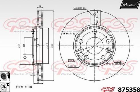 Maxtech 875358.6060 - Bremžu diski ps1.lv